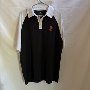 San Francisco Giants MLB Genuine Merchandise Polo Golf Shirt Mens XL Black/White
